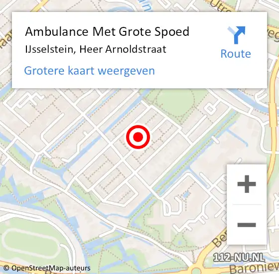 Locatie op kaart van de 112 melding: Ambulance Met Grote Spoed Naar IJsselstein, Heer Arnoldstraat op 13 april 2015 22:27