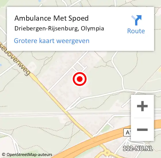 Locatie op kaart van de 112 melding: Ambulance Met Spoed Naar Driebergen-Rijsenburg, Olympia op 14 april 2015 06:20