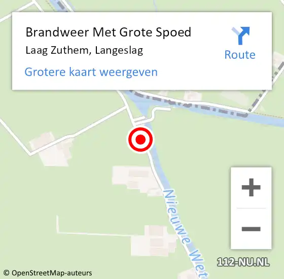 Locatie op kaart van de 112 melding: Brandweer Met Grote Spoed Naar Laag Zuthem, Langeslag op 14 april 2015 07:02