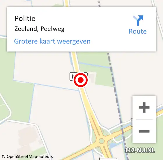 Locatie op kaart van de 112 melding: Politie Zeeland, Peelweg op 14 april 2015 08:25