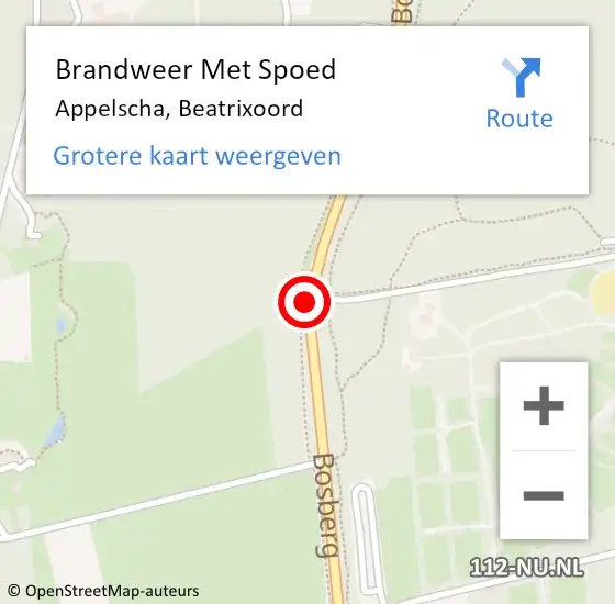 Locatie op kaart van de 112 melding: Brandweer Met Spoed Naar Appelscha, Beatrixoord op 4 november 2013 23:43