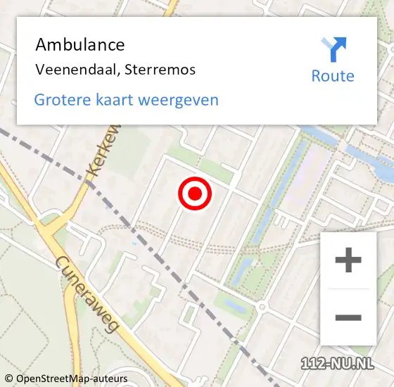 Locatie op kaart van de 112 melding: Ambulance Veenendaal, Sterremos op 14 april 2015 09:34