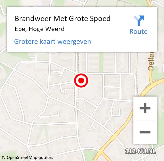 Locatie op kaart van de 112 melding: Brandweer Met Grote Spoed Naar Epe, Hoge Weerd op 14 april 2015 09:34