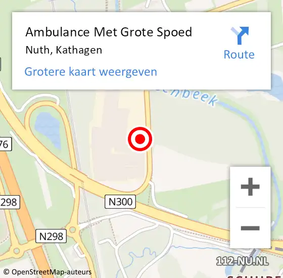 Locatie op kaart van de 112 melding: Ambulance Met Grote Spoed Naar Nuth, Kathagen op 14 april 2015 09:50