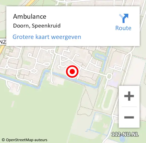 Locatie op kaart van de 112 melding: Ambulance Doorn, Speenkruid op 14 april 2015 11:45