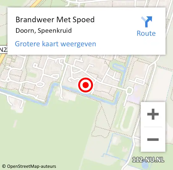 Locatie op kaart van de 112 melding: Brandweer Met Spoed Naar Doorn, Speenkruid op 14 april 2015 12:05