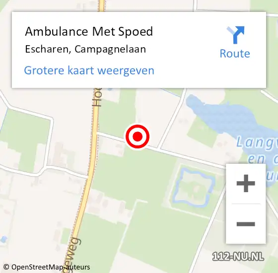 Locatie op kaart van de 112 melding: Ambulance Met Spoed Naar Escharen, Campagnelaan op 14 april 2015 12:47