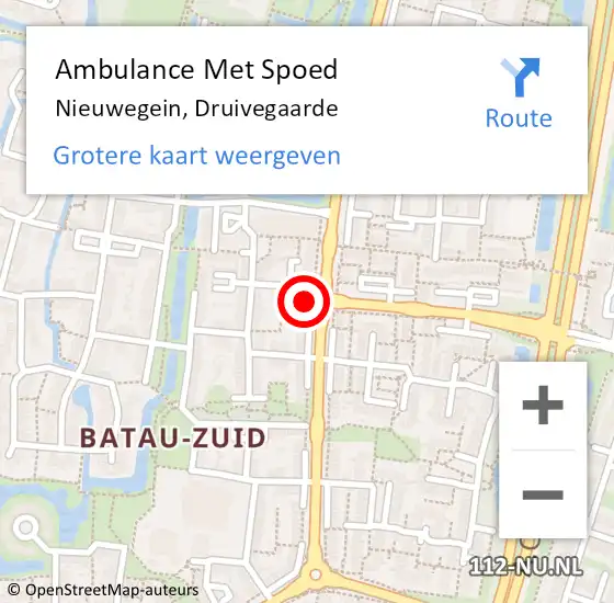 Locatie op kaart van de 112 melding: Ambulance Met Spoed Naar Nieuwegein, Druivegaarde op 11 september 2013 20:35