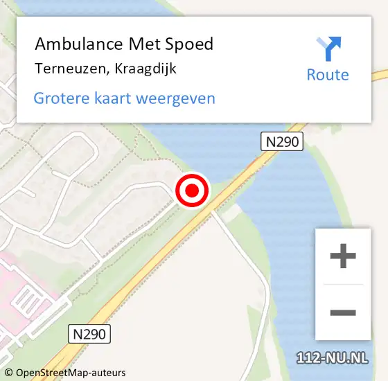 Locatie op kaart van de 112 melding: Ambulance Met Spoed Naar Terneuzen, Kraagdijk op 14 april 2015 14:20