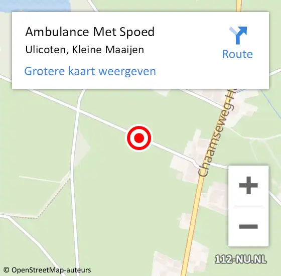 Locatie op kaart van de 112 melding: Ambulance Met Spoed Naar Ulicoten, Kleine Maaijen op 14 april 2015 14:28