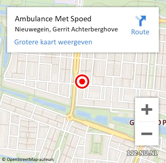 Locatie op kaart van de 112 melding: Ambulance Met Spoed Naar Nieuwegein, Gerrit Achterberghove op 14 april 2015 14:34