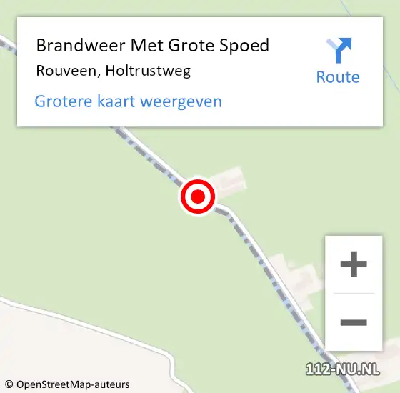 Locatie op kaart van de 112 melding: Brandweer Met Grote Spoed Naar Rouveen, Holtrustweg op 14 april 2015 15:00