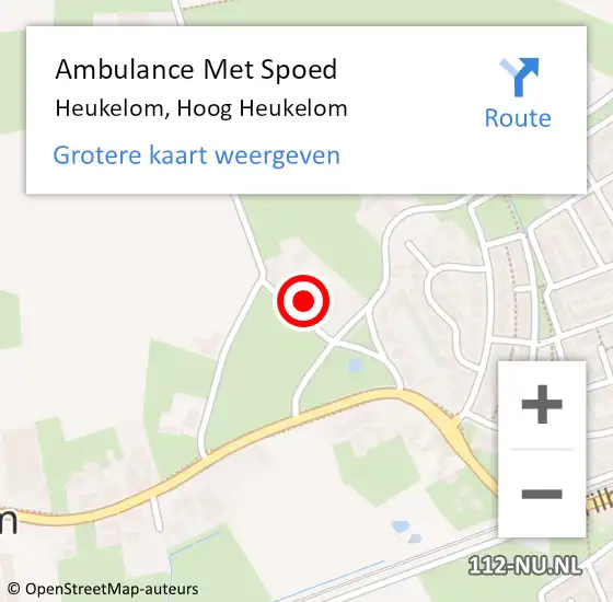 Locatie op kaart van de 112 melding: Ambulance Met Spoed Naar Heukelom, Hoog Heukelom op 14 april 2015 15:52