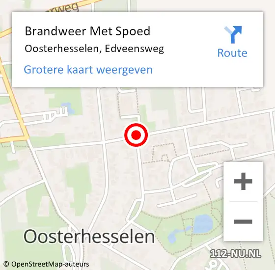 Locatie op kaart van de 112 melding: Brandweer Met Spoed Naar Oosterhesselen, Edveensweg op 14 april 2015 17:09