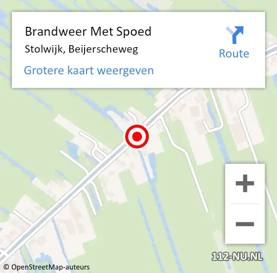 Locatie op kaart van de 112 melding: Brandweer Met Spoed Naar Stolwijk, Beijerscheweg op 14 april 2015 17:24