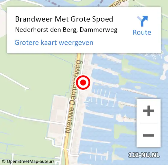 Locatie op kaart van de 112 melding: Brandweer Met Grote Spoed Naar Nederhorst den Berg, Dammerweg op 14 april 2015 18:31