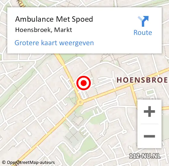 Locatie op kaart van de 112 melding: Ambulance Met Spoed Naar Hoensbroek, Markt op 14 april 2015 18:32