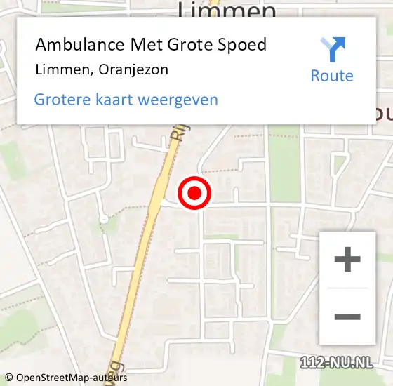 Locatie op kaart van de 112 melding: Ambulance Met Grote Spoed Naar Limmen, Oranjezon op 5 november 2013 02:31