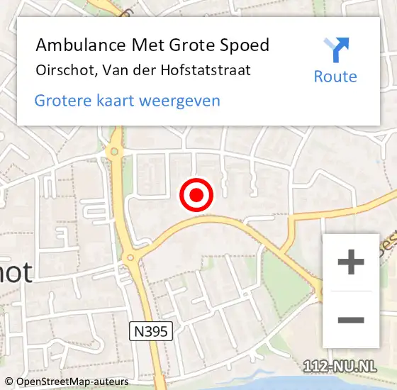 Locatie op kaart van de 112 melding: Ambulance Met Grote Spoed Naar Oirschot, Van der Hofstatstraat op 14 april 2015 19:21