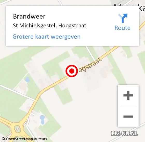 Locatie op kaart van de 112 melding: Brandweer St Michielsgestel, Hoogstraat op 14 april 2015 19:24