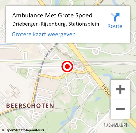 Locatie op kaart van de 112 melding: Ambulance Met Grote Spoed Naar Driebergen-Rijsenburg, Stationsplein op 14 april 2015 19:27