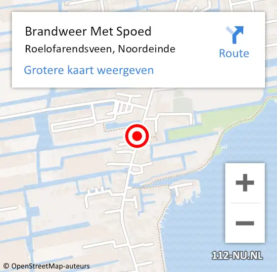 Locatie op kaart van de 112 melding: Brandweer Met Spoed Naar Roelofarendsveen, Noordeinde op 14 april 2015 19:34