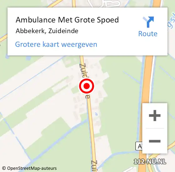 Locatie op kaart van de 112 melding: Ambulance Met Grote Spoed Naar Abbekerk, Zuideinde op 14 april 2015 20:26