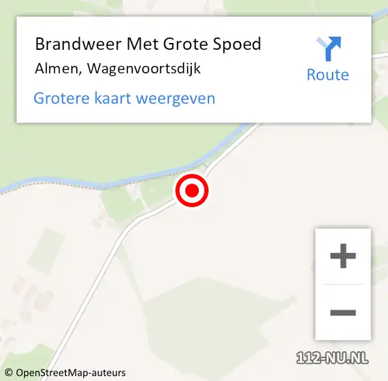 Locatie op kaart van de 112 melding: Brandweer Met Grote Spoed Naar Eefde, Wagenvoortsdijk op 14 april 2015 21:49