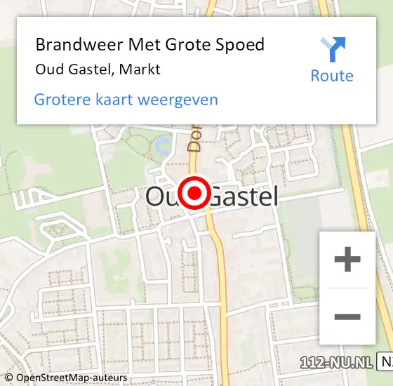 Locatie op kaart van de 112 melding: Brandweer Met Grote Spoed Naar Oud Gastel, Markt op 15 april 2015 00:42