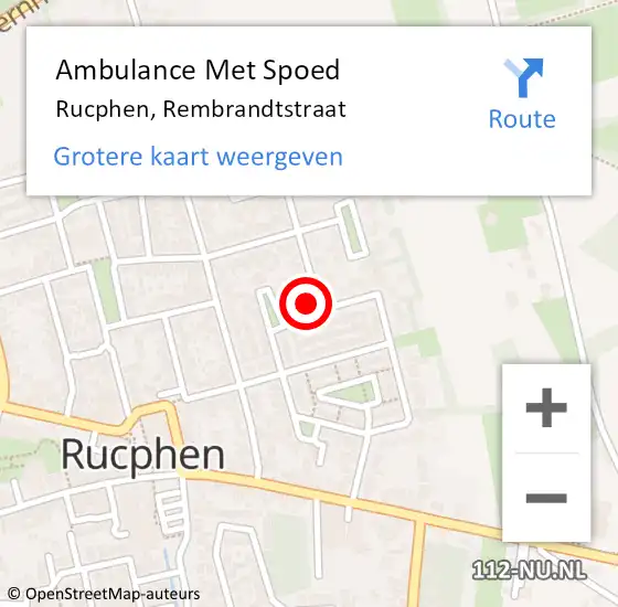 Locatie op kaart van de 112 melding: Ambulance Met Spoed Naar Rucphen, Rembrandtstraat op 15 april 2015 05:33