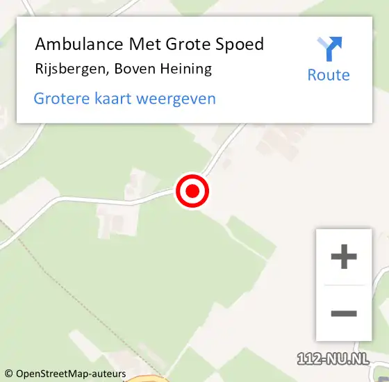 Locatie op kaart van de 112 melding: Ambulance Met Grote Spoed Naar Rijsbergen, Boven Heining op 15 april 2015 08:07