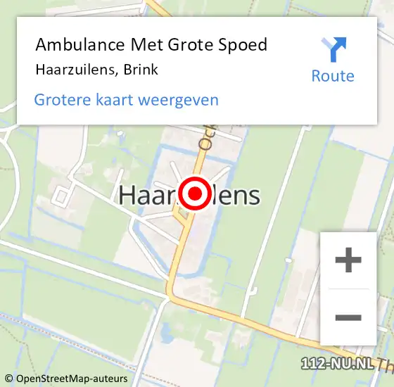 Locatie op kaart van de 112 melding: Ambulance Met Grote Spoed Naar Haarzuilens, Brink op 15 april 2015 09:11