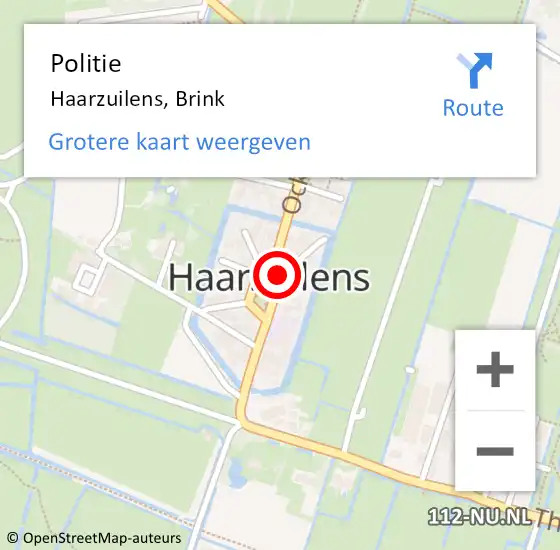 Locatie op kaart van de 112 melding: Politie Haarzuilens, Brink op 15 april 2015 09:14