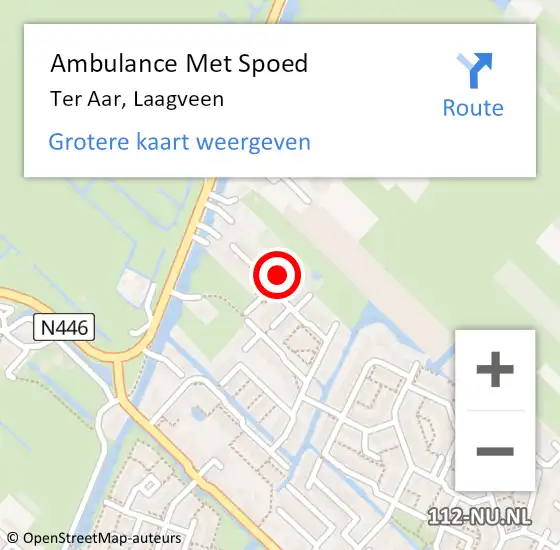 Locatie op kaart van de 112 melding: Ambulance Met Spoed Naar Ter Aar, Laagveen op 5 november 2013 06:20