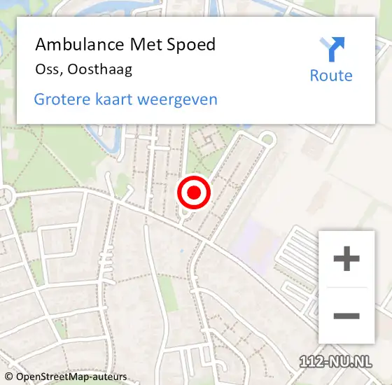 Locatie op kaart van de 112 melding: Ambulance Met Spoed Naar Oss, Oosthaag op 15 april 2015 09:45