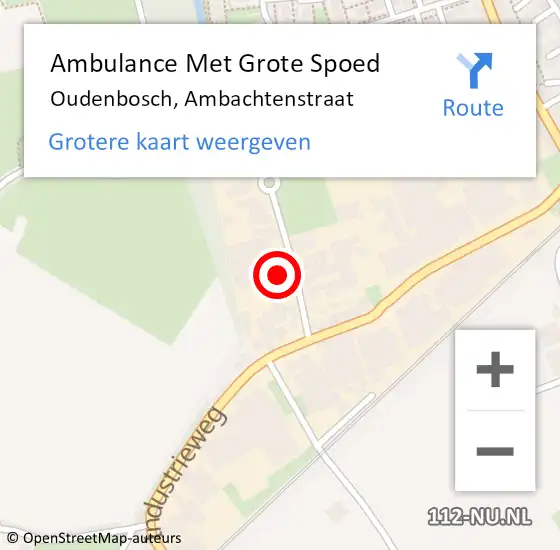 Locatie op kaart van de 112 melding: Ambulance Met Grote Spoed Naar Oudenbosch, Ambachtenstraat op 15 april 2015 09:47