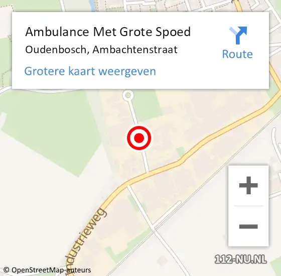 Locatie op kaart van de 112 melding: Ambulance Met Grote Spoed Naar Oudenbosch, Ambachtenstraat op 15 april 2015 09:48