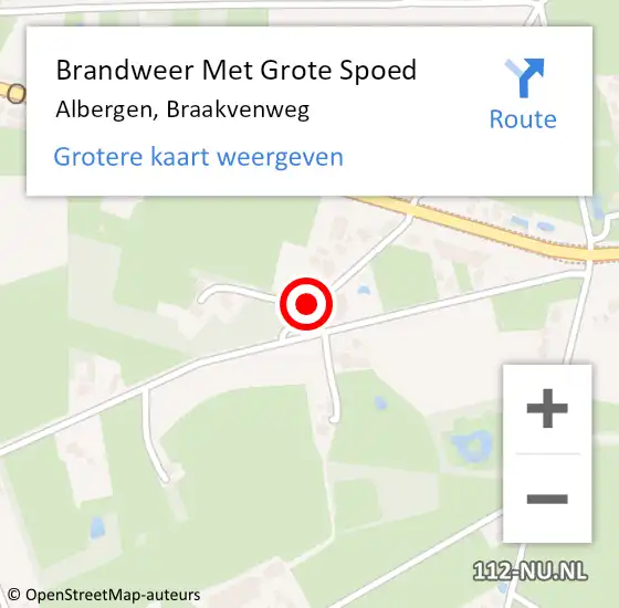 Locatie op kaart van de 112 melding: Brandweer Met Grote Spoed Naar Albergen, Braakvenweg op 11 september 2013 20:51