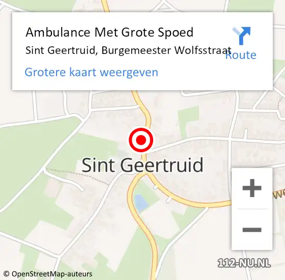 Locatie op kaart van de 112 melding: Ambulance Met Grote Spoed Naar Sint Geertruid, Burgemeester Wolfsstraat op 15 april 2015 11:57