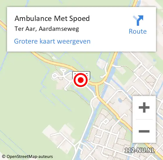 Locatie op kaart van de 112 melding: Ambulance Met Spoed Naar Ter Aar, Aardamseweg op 15 april 2015 12:19