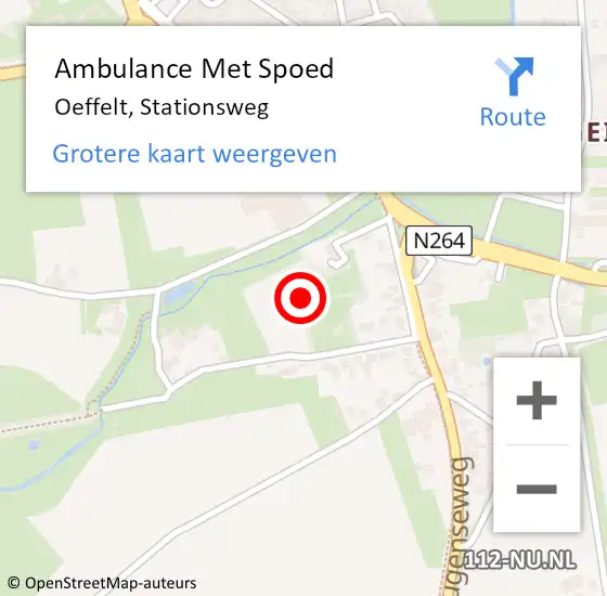 Locatie op kaart van de 112 melding: Ambulance Met Spoed Naar Oeffelt, Stationsweg op 15 april 2015 12:46