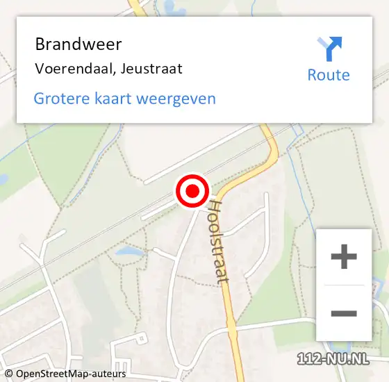 Locatie op kaart van de 112 melding: Brandweer Voerendaal, Jeustraat op 15 april 2015 13:37