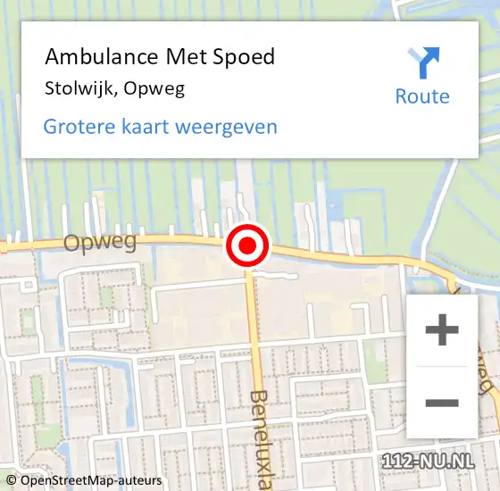Locatie op kaart van de 112 melding: Ambulance Met Spoed Naar Stolwijk, Opweg op 15 april 2015 14:29