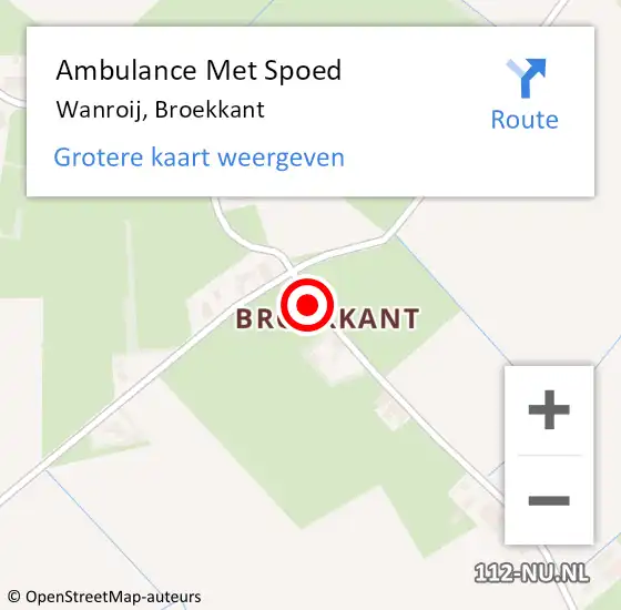 Locatie op kaart van de 112 melding: Ambulance Met Spoed Naar Wanroij, Broekkant op 15 april 2015 14:35