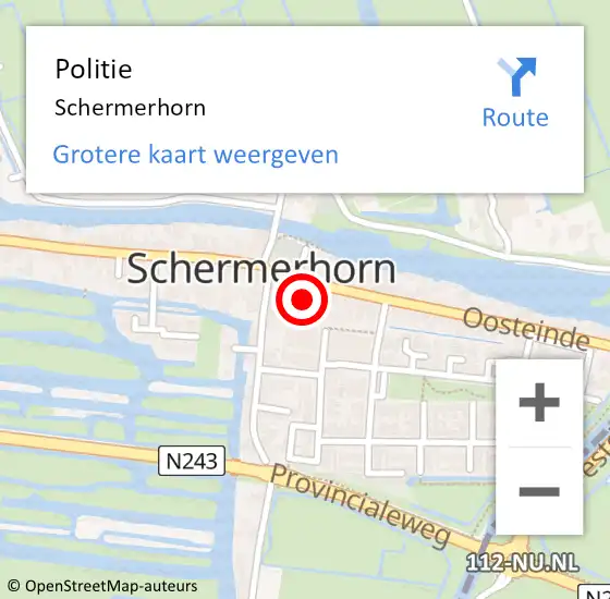 Locatie op kaart van de 112 melding: Politie Schermerhorn op 15 april 2015 14:46