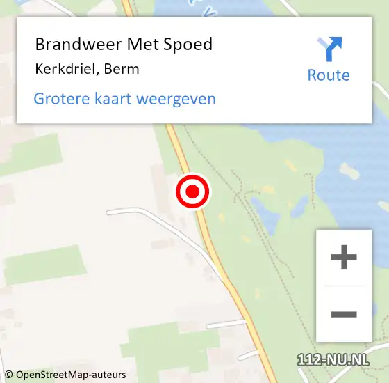 Locatie op kaart van de 112 melding: Brandweer Met Spoed Naar Hurwenen, Berm op 15 april 2015 14:48