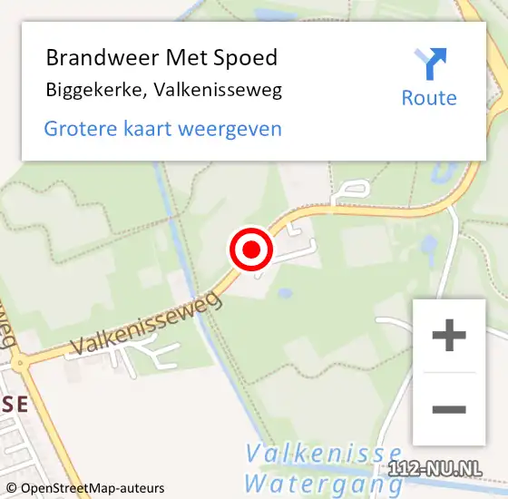 Locatie op kaart van de 112 melding: Brandweer Met Spoed Naar Biggekerke, Valkenisseweg op 15 april 2015 16:22