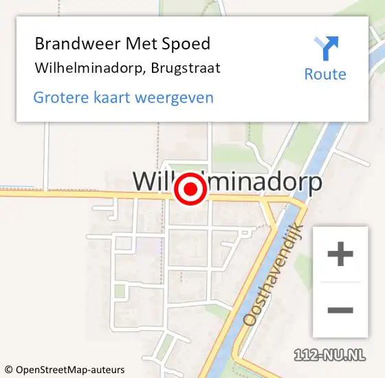 Locatie op kaart van de 112 melding: Brandweer Met Spoed Naar Wilhelminadorp, Brugstraat op 5 november 2013 08:15