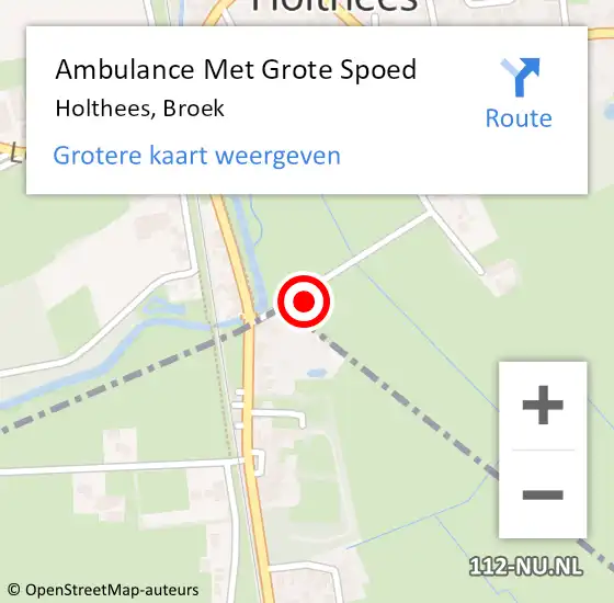 Locatie op kaart van de 112 melding: Ambulance Met Grote Spoed Naar Holthees, Broek op 15 april 2015 19:00