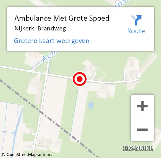 Locatie op kaart van de 112 melding: Ambulance Met Grote Spoed Naar Nijkerk, Brandweg op 15 april 2015 20:29